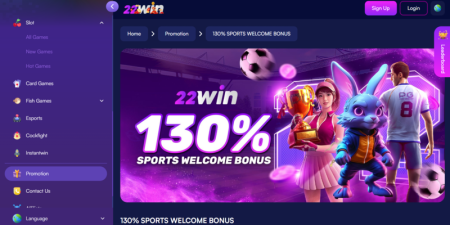 22WIN 130% Sports Welcome Bonus campaign